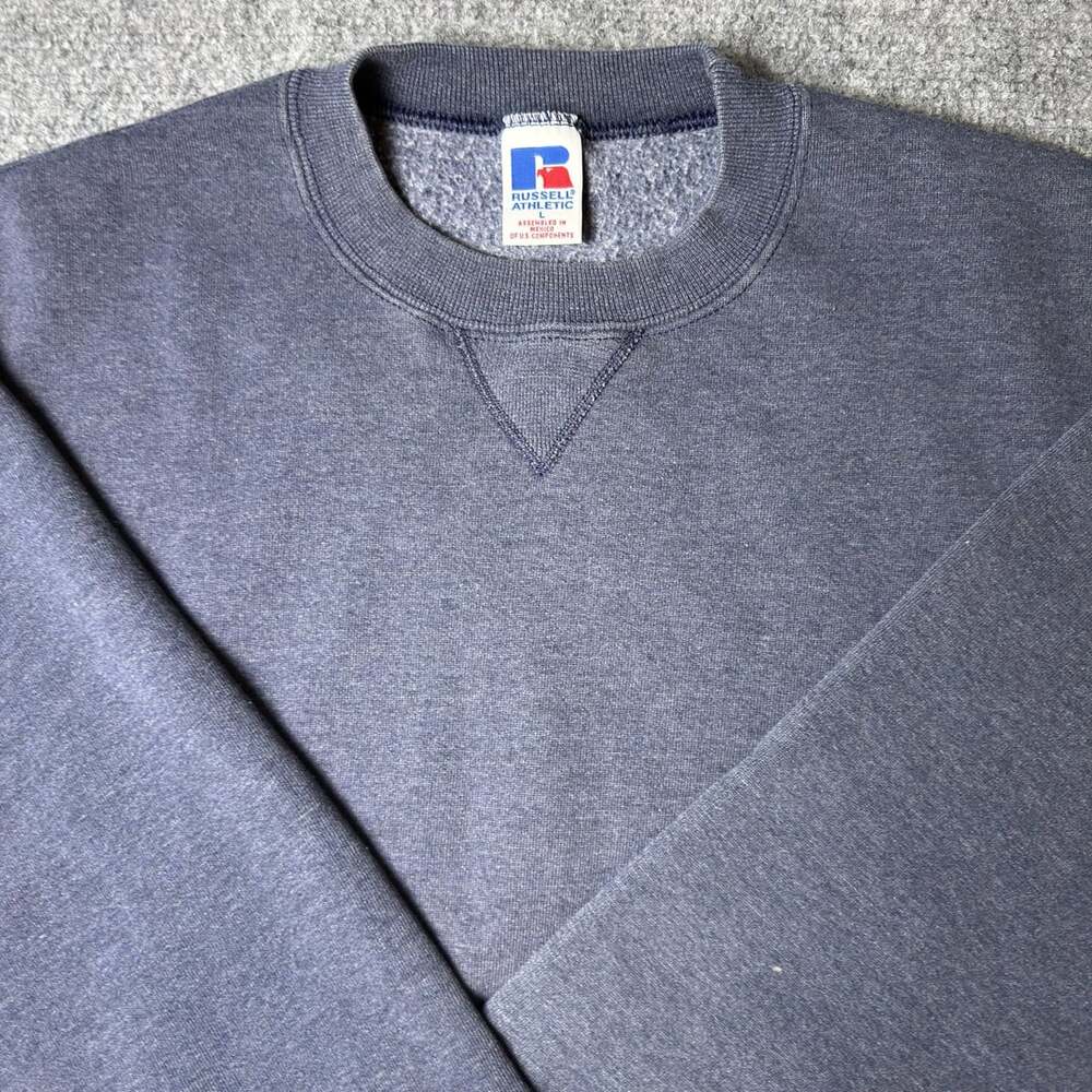 Russell Athletic Vintage Crewneck Sweatshirt Size L Blue
